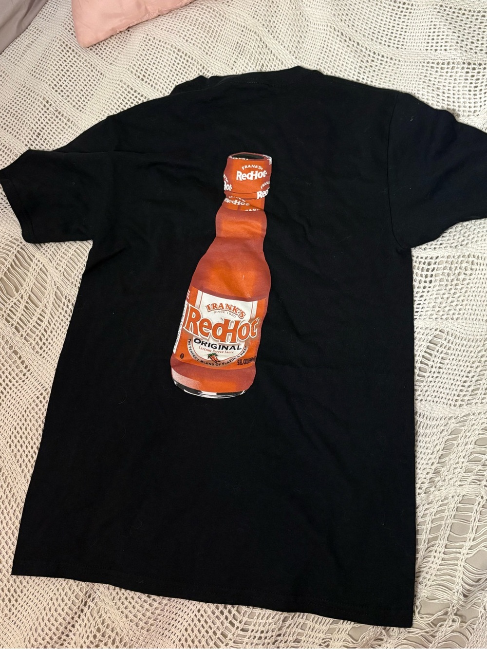 Hanes Black Tee with Orange Bottle Graphic